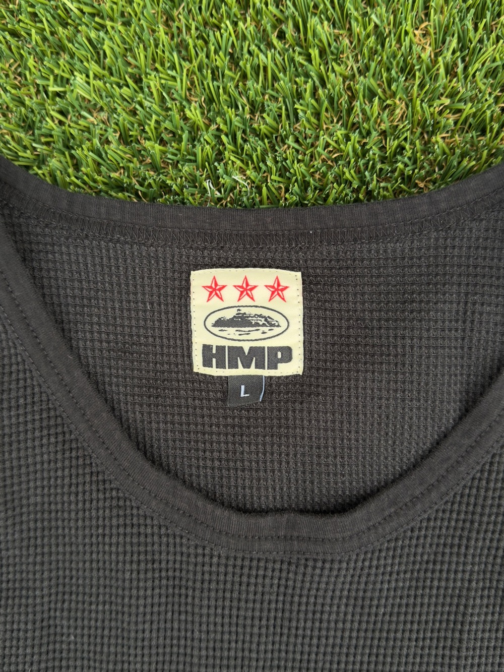HMP Black Men's Ribbed Swim Rash Guard Tank - Picture 4 of 4